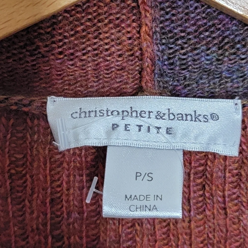 Christopher & Banks | Petite Draped Open Front Cardigan Sweater